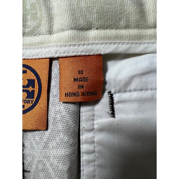 Tory Burch Geometric Print Womens Golf Pants Size 10 Brown & White Cotton Blend - Picture 7 of 13